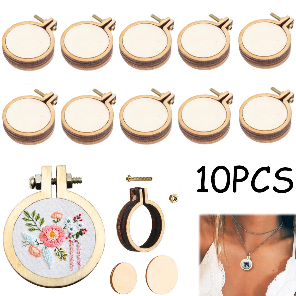 Embroidery X Stitch - 10 sztuk/zestaw drewniane Mini obręcz do