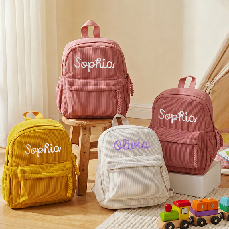 Embroidery Names - Personalizowany plecak dla malucha z sztruksu