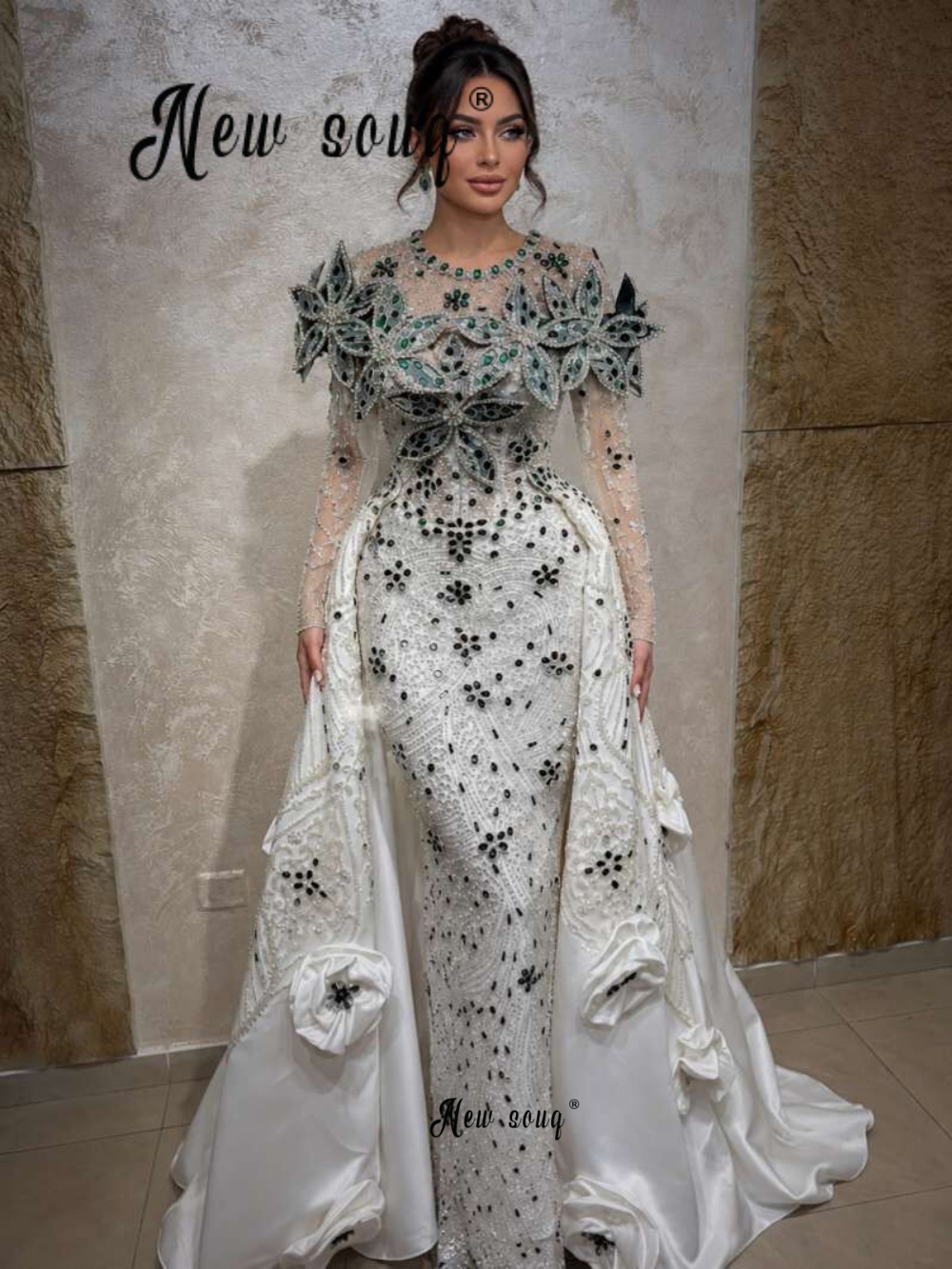 Embroidery White Dress - Luksusowe białe suknie balowe z haftem