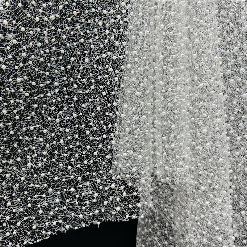 Embroidery Beads - 1 jard 130 cm szeroka biała