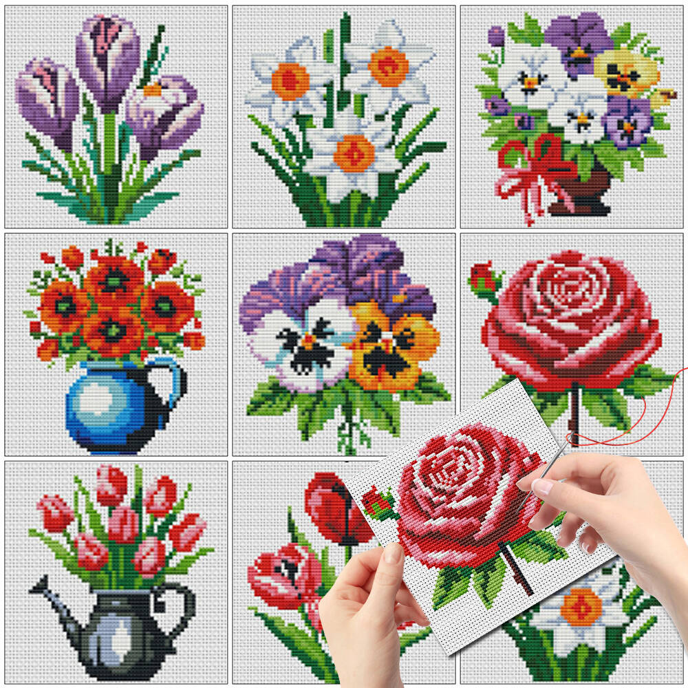 Embroidery X Stitch - Evershine 8 szt. Mini Wazony z