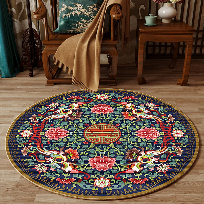 Embroidery Online Designs - Okrągły dywan w stylu chińskim z
