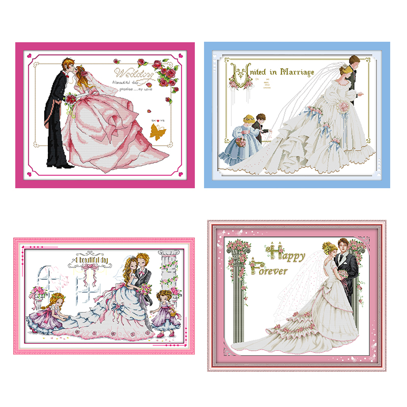 Embroidery X Stitch - Seria ślubna liczenie ściegiem krzyżykowym 11CT