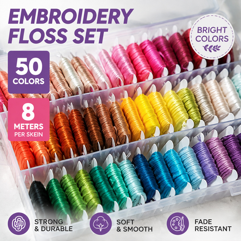 Embroidery Kit - Zestaw nici do haftu ze 100%