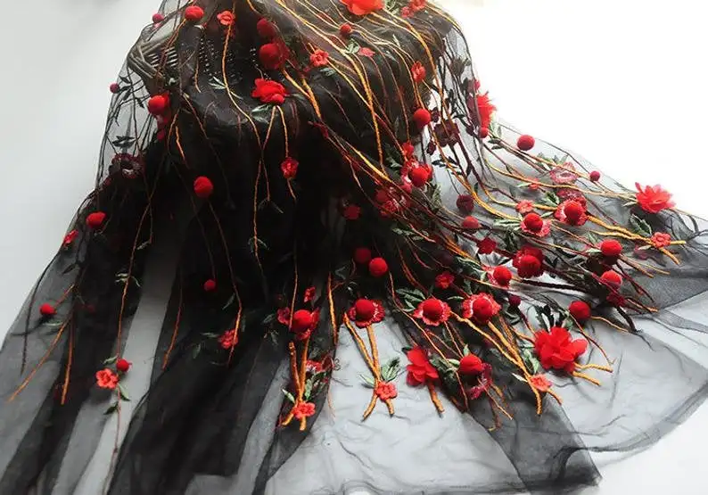 Tkanina koronkowa z haftem 3D, – Embroidery Veil recenzja i cena