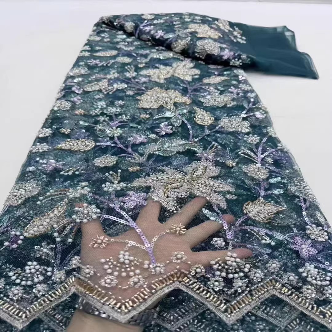 5 jardów tkaniny z cekinami, k – Embroidery Beads recenzja i cena