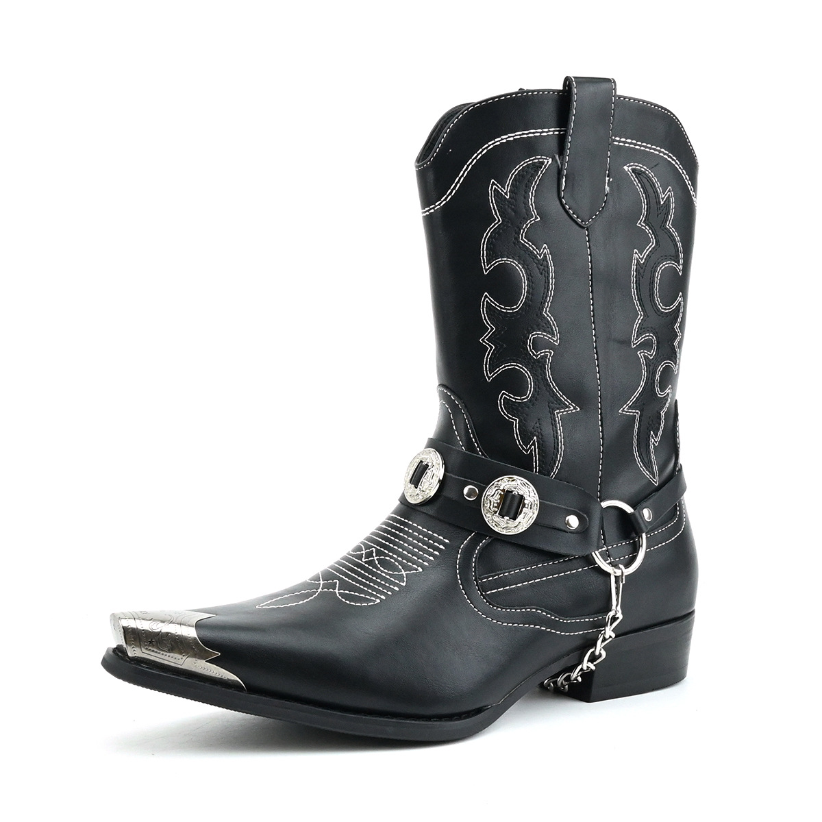 Męskie zachodnie skórzane buty – Embroidery On Leather recenzja i cena