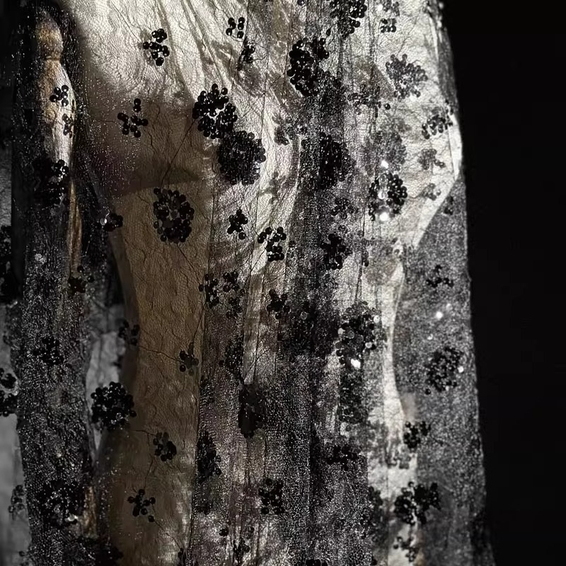 Koronkowa tkanina z haftem kwi – Embroidery Net Dress recenzja i cena