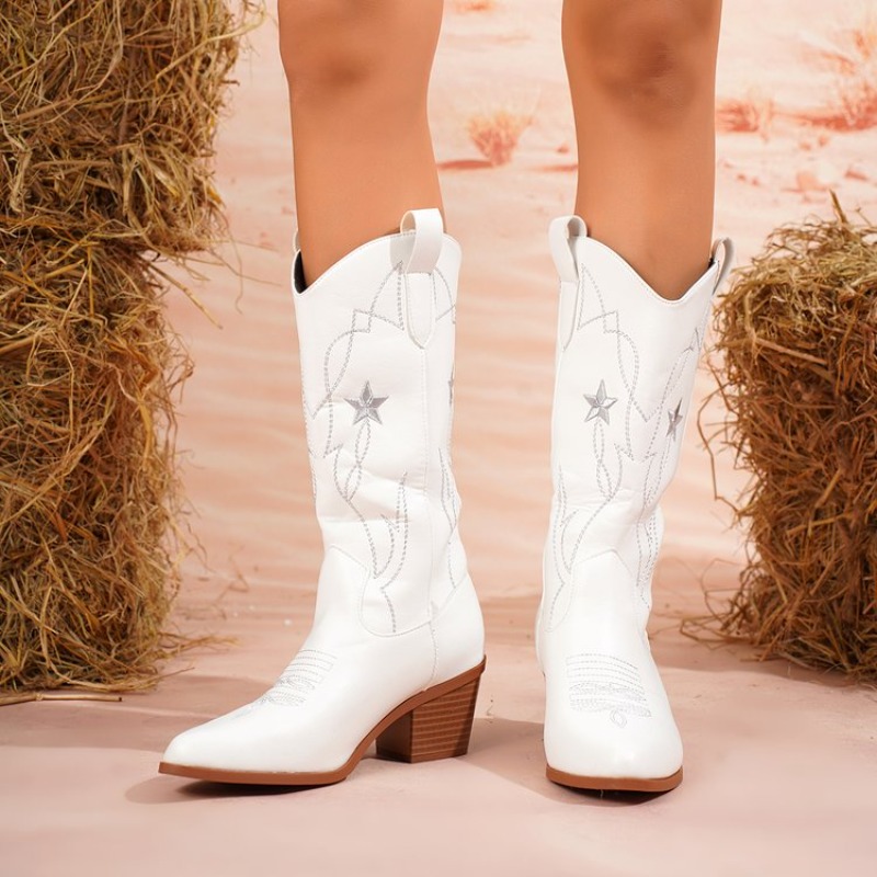 Damskie botki do połowy łydki  – Embroidery On Leather recenzja i cena