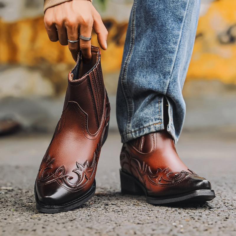Męskie kowbojskie buty western – Embroidery On Leather recenzja i cena
