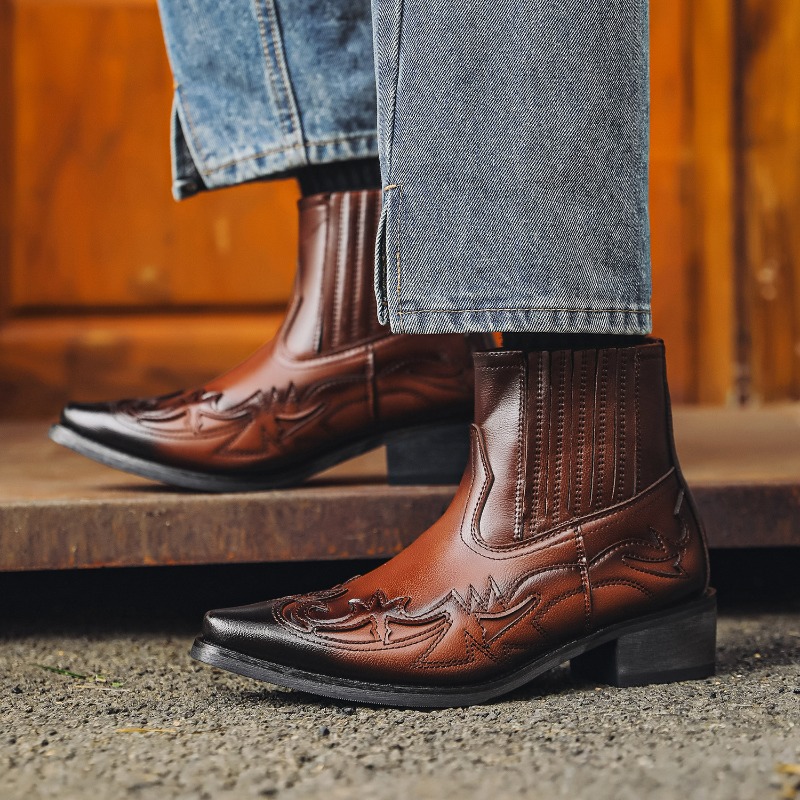 Męskie kowbojskie buty western – Embroidery On Leather recenzja i cena