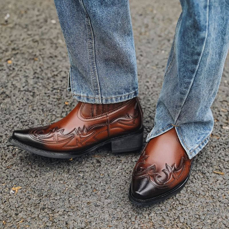 Męskie kowbojskie buty western – Embroidery On Leather recenzja i cena