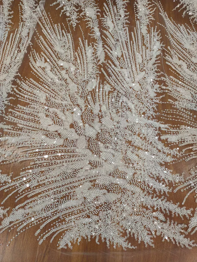 1 jard tkaniny z koralikami, c – Embroidery Beads recenzja i cena
