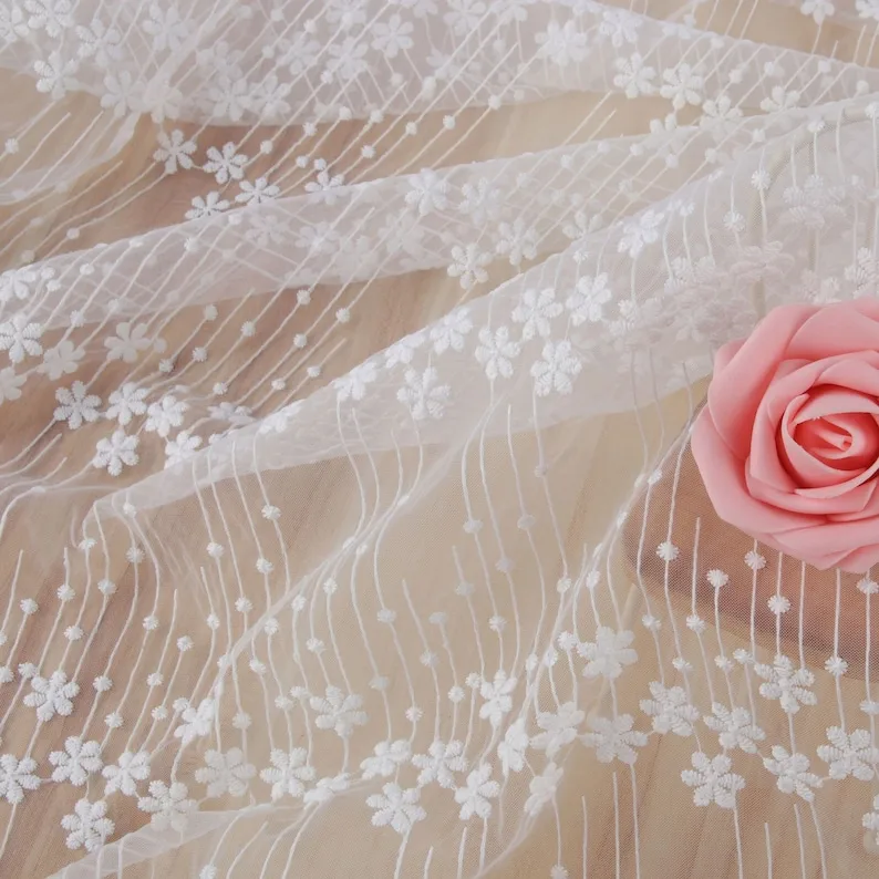 1 jard haftowana koronka kwiat – Embroidery Veil recenzja i cena