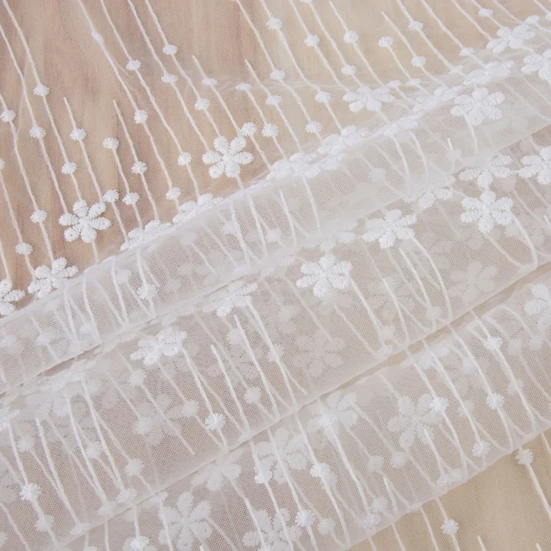 1 jard haftowana koronka kwiat – Embroidery Veil recenzja i cena