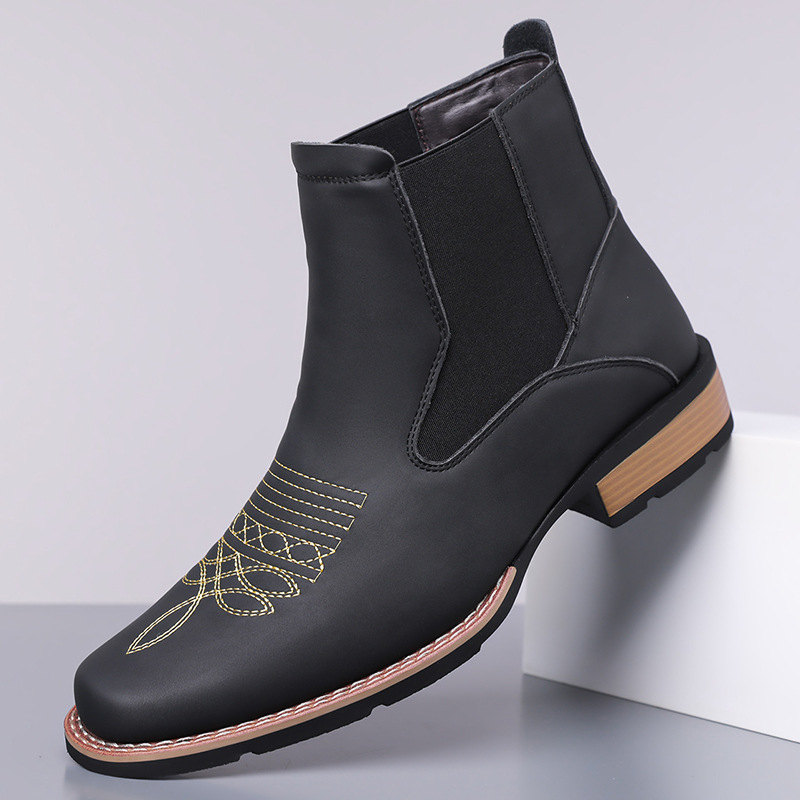 Luksusowe męskie buty Chelsea, – Embroidery On Leather recenzja i cena