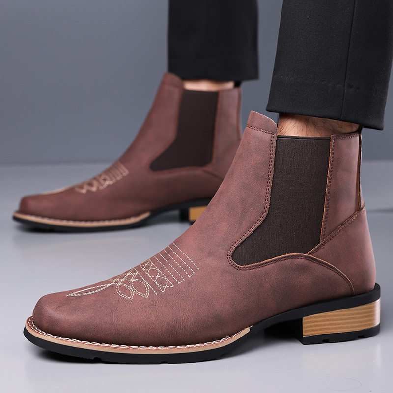 Luksusowe męskie buty Chelsea, – Embroidery On Leather recenzja i cena